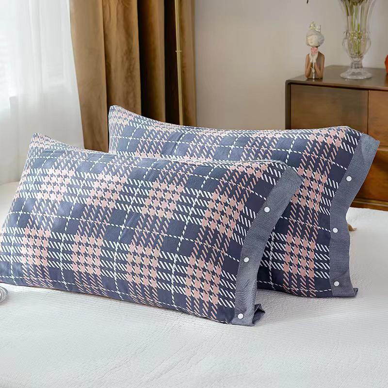 Pure Cotton Gauze Pillowcase with Snap Buttons, Summer Full Wrap, 40x60cm Latex or 48x74 Pillow Size. Single Pack.