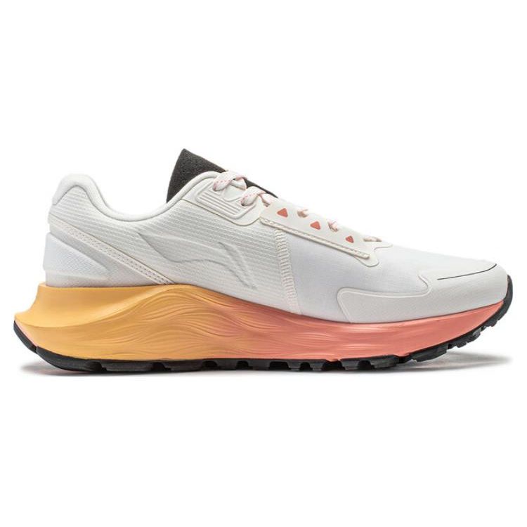 Li Ning Yufeng Comfortable Shock Absorbing Wear Resistant Low Top Running Shoes Women sneaker White ARST056-4