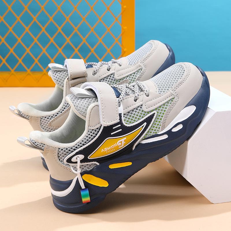 Boys shoes summer single mesh breathable middle school and older children primary school students sports shoes boys mesh casual shoes running shoes