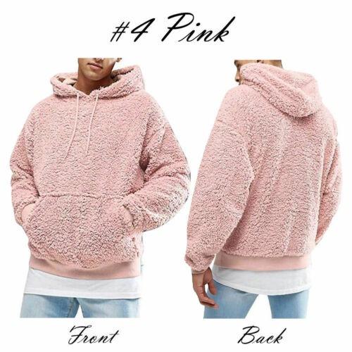 Winter Flauschiger Herren Hoodie Pullover Fleece Sweatshirt Kapuzenmantel Pullover