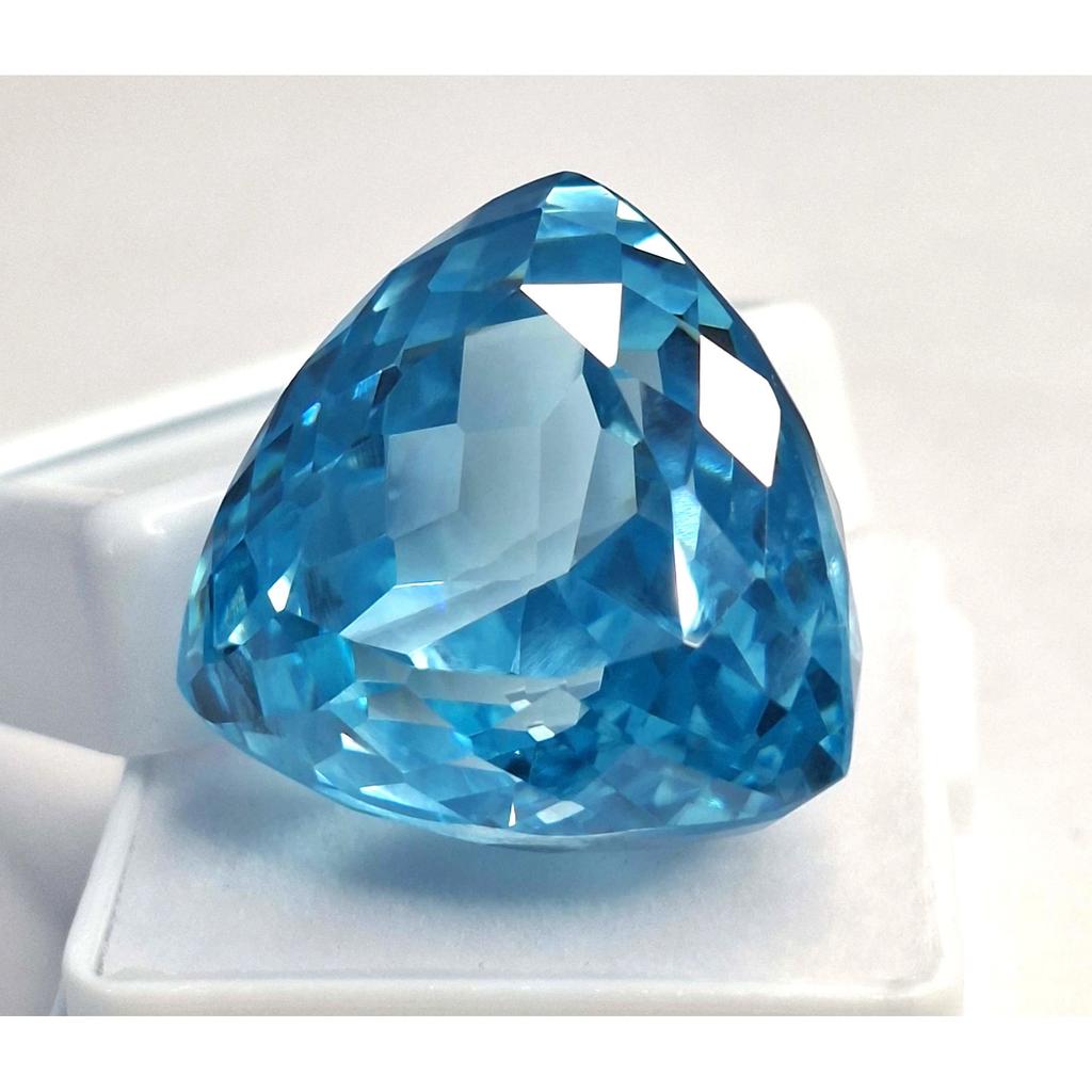 Certified Natural Blue Zircon Trillion Cut 95-97 Ct Beautiful Loose Gemstone