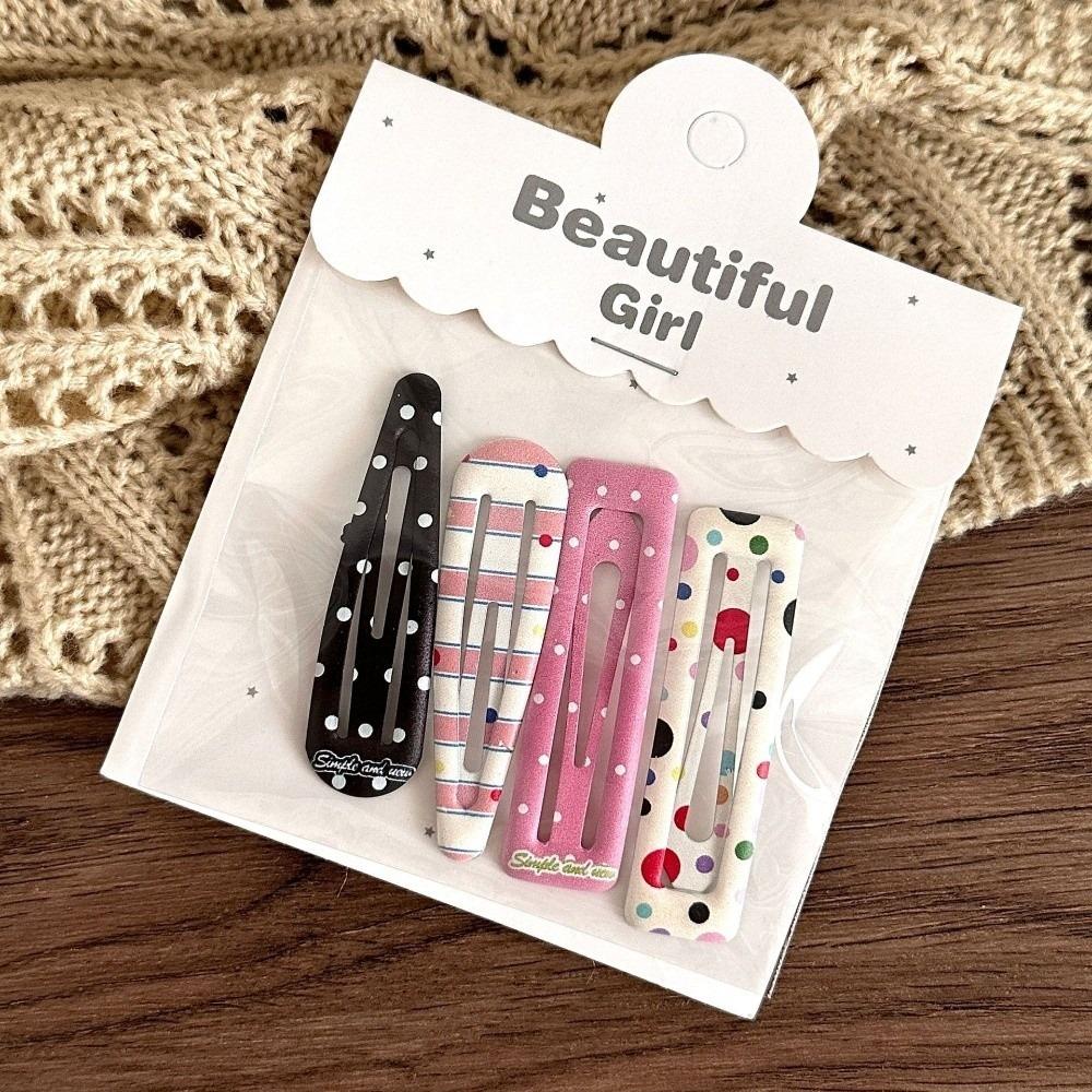4-Pack Candy Cream Color Children s Hair Clips Square Girls Hair Accessories Clips Baby Bangs Water Drop Clips Hairpins
