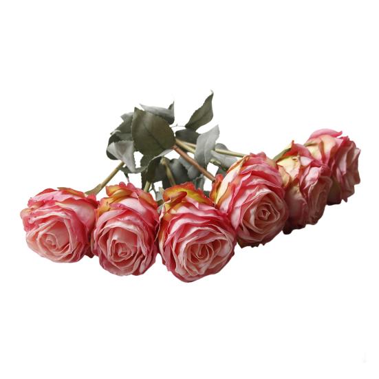 Artificial Rose Flower Realistic Faux Silk Rose with Stem for DIY Wedding Bouquets Home Party Table Centerpiece Floral Arrangement