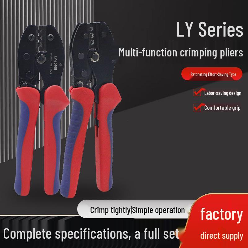 LY Series Multi-Functional MC4 Photovoltaic & Pre-Insulated Terminal Crimping Tool for Fork, U, and Y Types