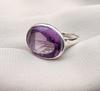 925 Sterling Silver Amethyst Ring: Minimalist Gemstone Jewelry