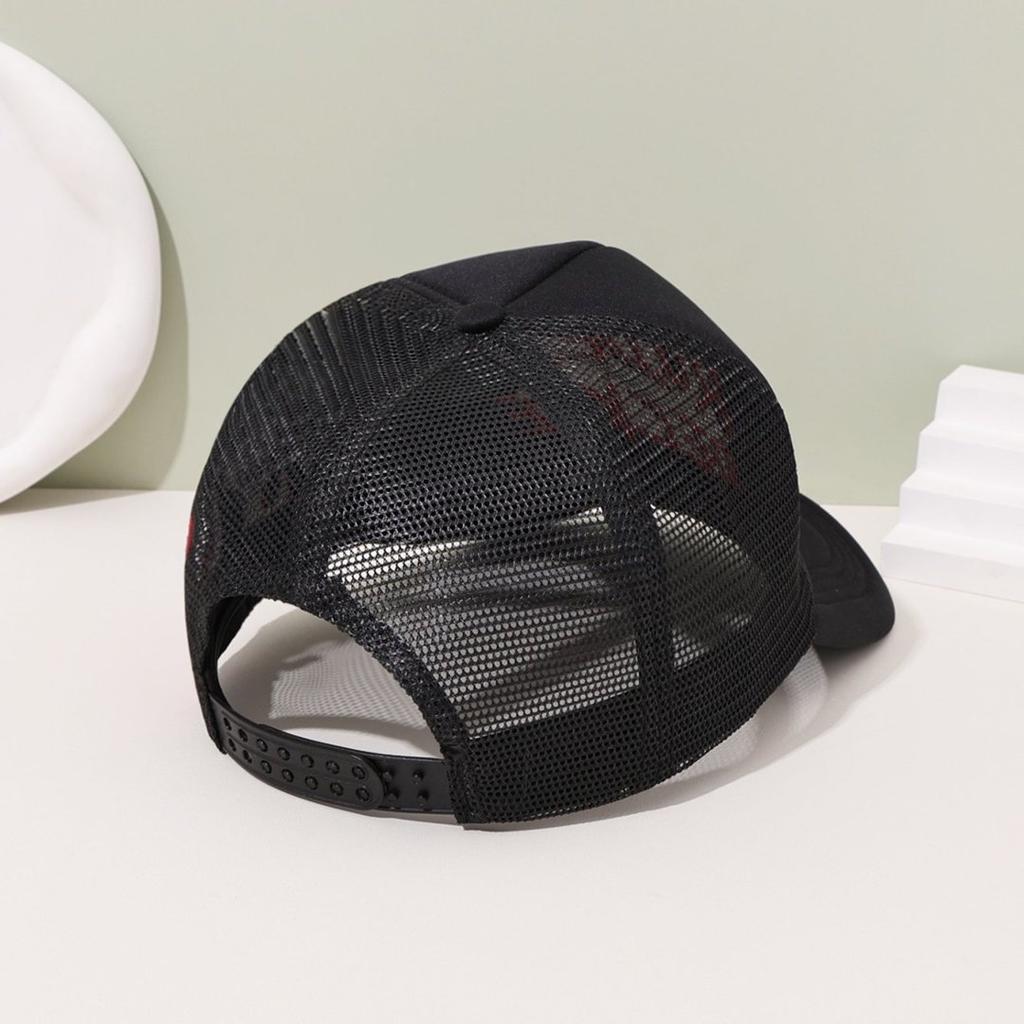 Cotton Mesh Hat Rude Hand Skull Embroidered Baseball Cap Men Trendy Retro Hip Hop Hat Women Outdoor Casual Sun Protection Hat