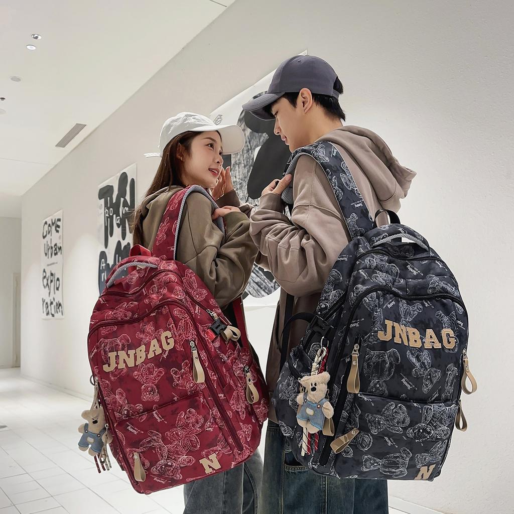 Schoolbag Burden Reduction School Bag Boys High School Students Large Capacity Backpack Junior High School Girls Printed College Students Leisure
