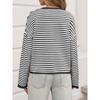 Women's Striped Contrasting Sweater for Autumn and Winter, Long Sleeved Casual Cardigan