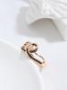 New  Rose Gold With Black Natural Zircon Ring Geometric Line Cross Wedding Rings For Women Fashion Vintage Jewelry