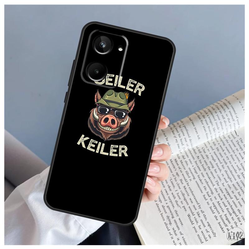 Cute Wild Boar Funny Cartoon For Realme C71 C55 C75 C67 C63 C51 C61 C53 C35 C65 11 12 13 14 15 Pro Plus GT6 GT7 Pro Case