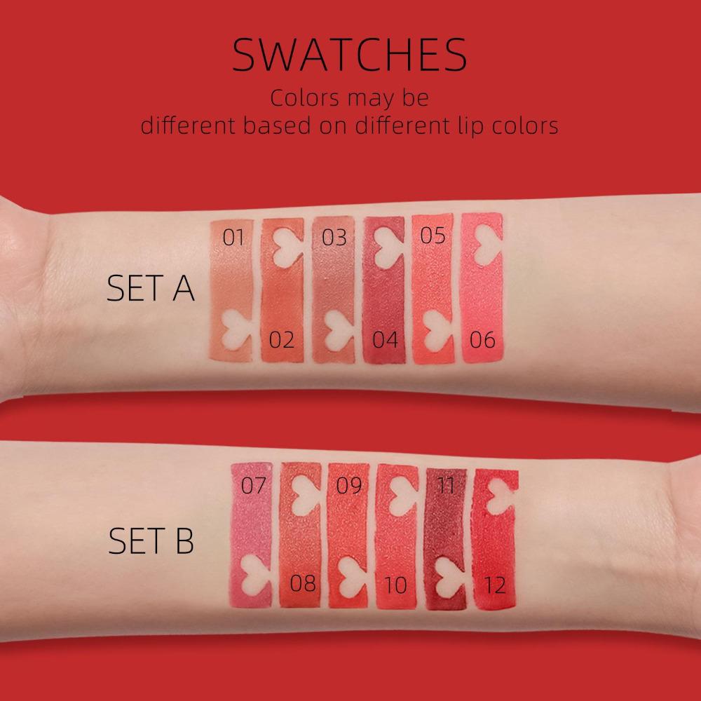 Matte Matte 12-color Single Lipstick Velvet Not Easy To Stick Cup Lipstick Easy To Use Make-up Lipstick