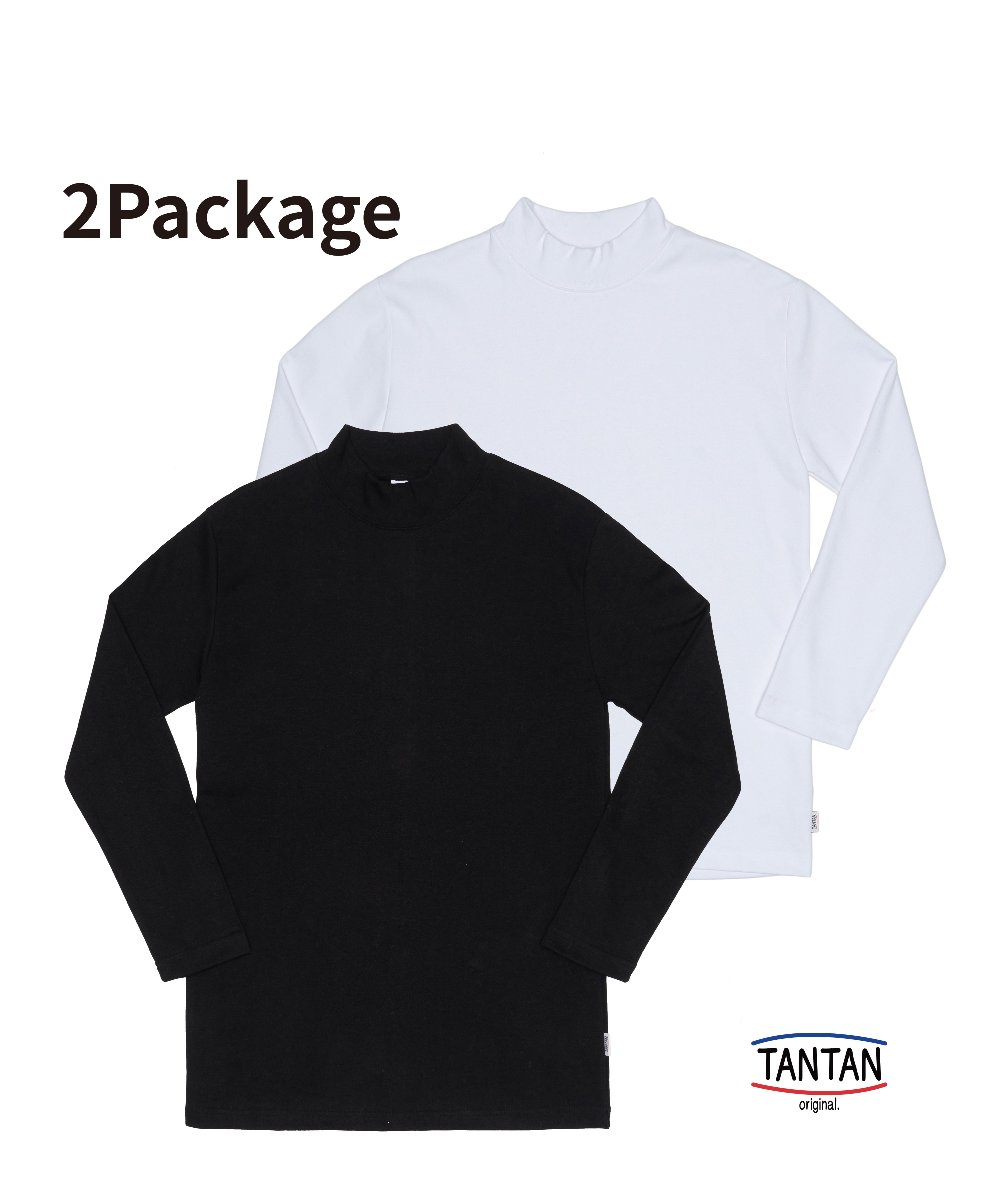 Tantan (Package) Long Layered Mock Neck T-Shirt White/M