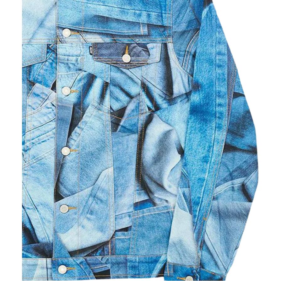 Palace Double Denim Jacket Blue Men Outerwear P19D012