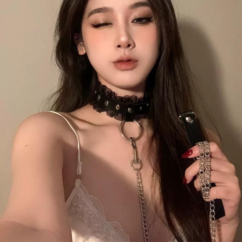 Unisex Leather Punk Chain Choker Necklace: Edgy, High-End Design