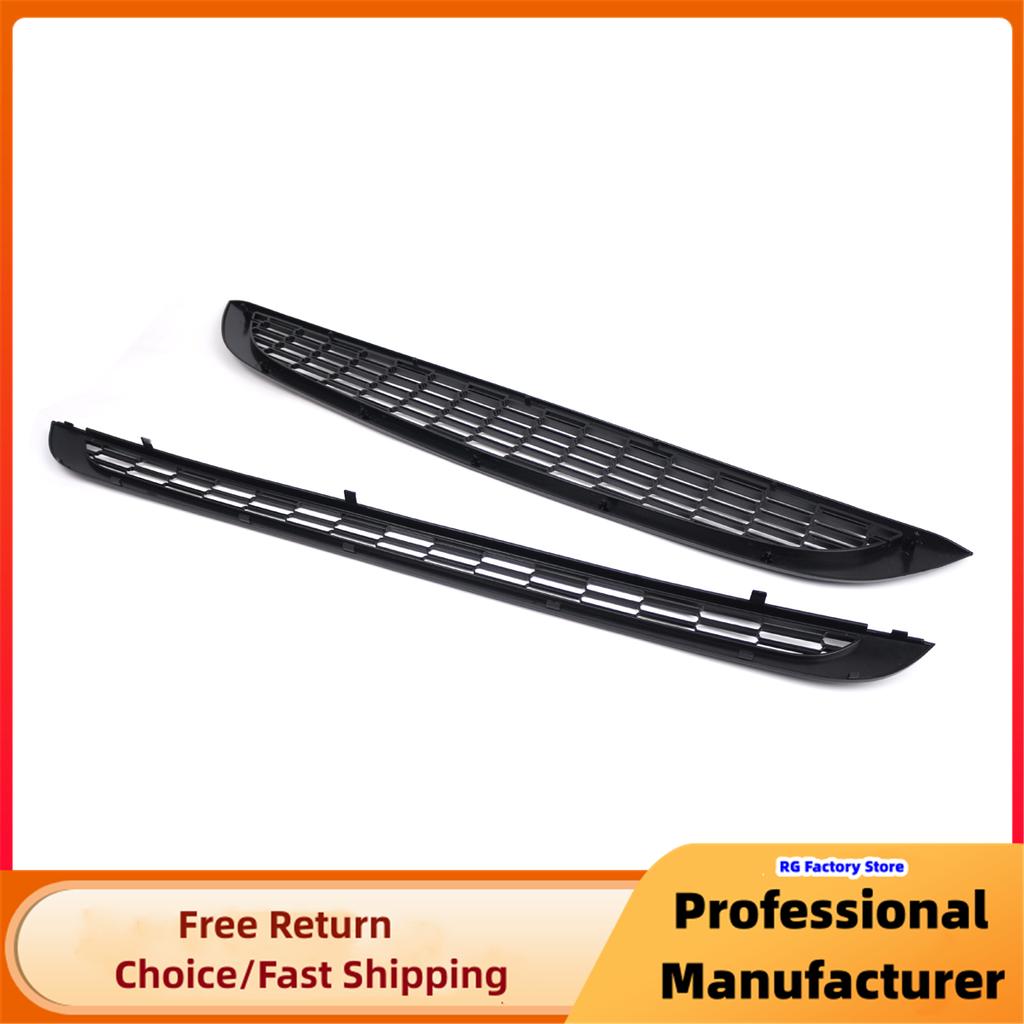 For MINI One R50 R52 R53 2002-2006 2pcs Front Bumper Upper Lower Grille Cover Glossy Black Honeycomb Mesh Grill Guard Cover