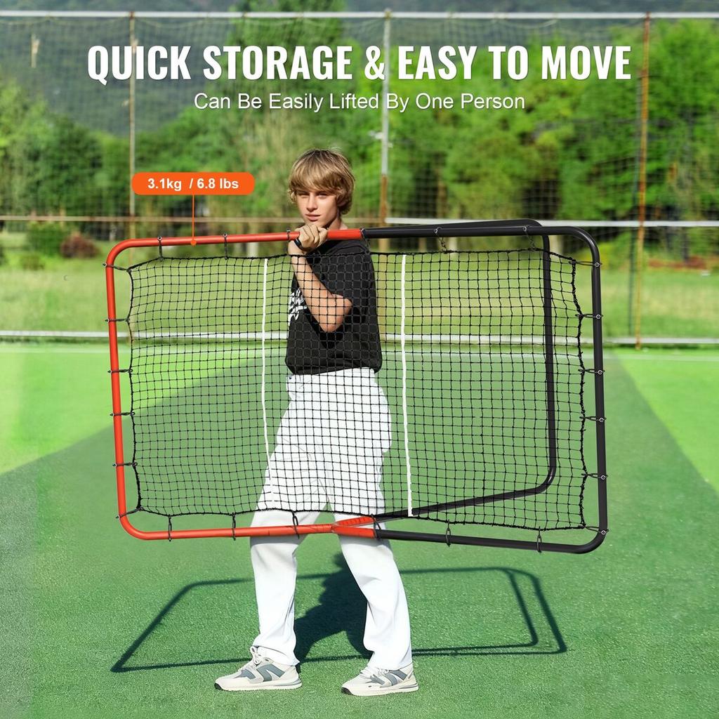 Baseball And Softball Rebounder Net 3x4.5 Ft PitchBack 3-Way Trainer