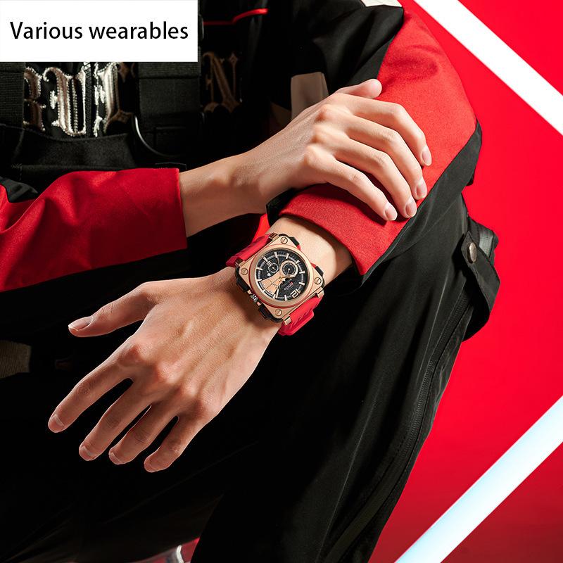 Watch Square Dial Fashion Simple Bar Nail Calendar Waterproof Men's and Women's Quartz Watch