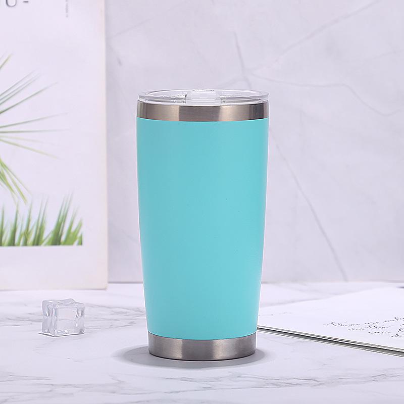 Tazza da Birra in Acciaio Inossidabile Rivestita a Polvere da 20oz a Doppia Parete con Isolamento Sottovuoto