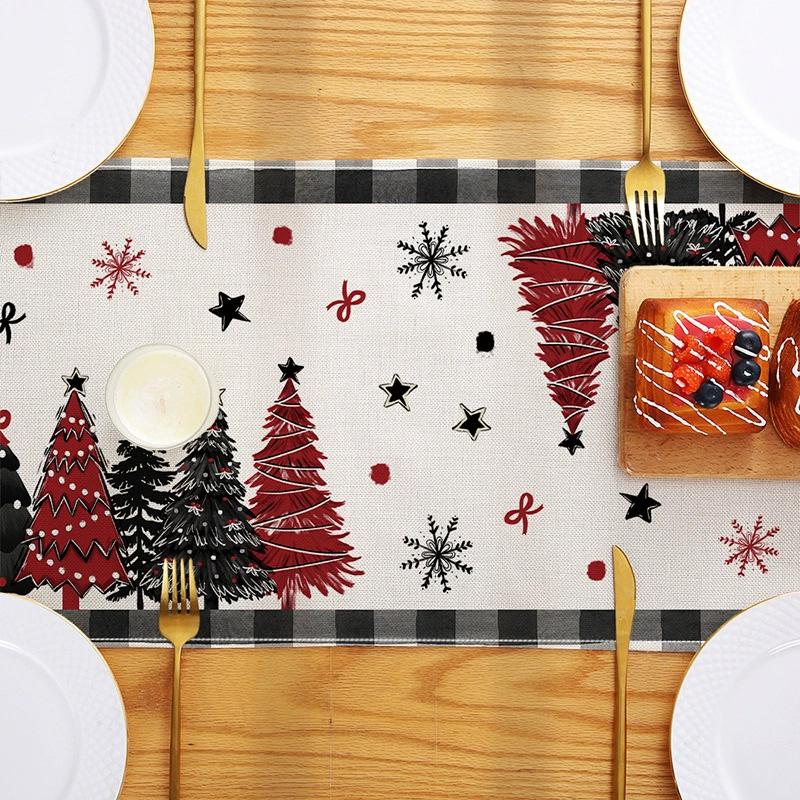 1PC Table Cover New Year 2026 Snowman 33*183cm Table Decor Merry Christmas Decoration Christmas Xmas Tree Table Runner