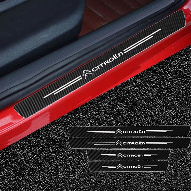 Car Door Sill Stickers Carbon Fiber Trunk Bumper Protective Sticker For Citroen C1 C2 C4 C5 C3 C4L C8 Berlingo Xsara Picasso Car