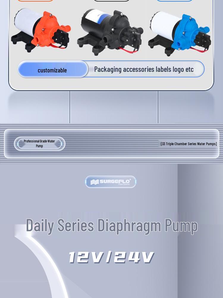 Pompă de apă cu diafragmă de înaltă presiune 12/24V RV Barcă cu comutator automat