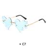 Fashion Rimless Sunglasses Flame Unique Big Love Heart Eyewear Luxury Brand Designer Vintage Sun Glasses Shades UV400 Eyewear