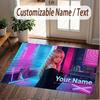 Custom Name Crystal Velvet Rug,Sabrina Carpenter Comfortable Anti Slip Floor Mat For Room Decoration