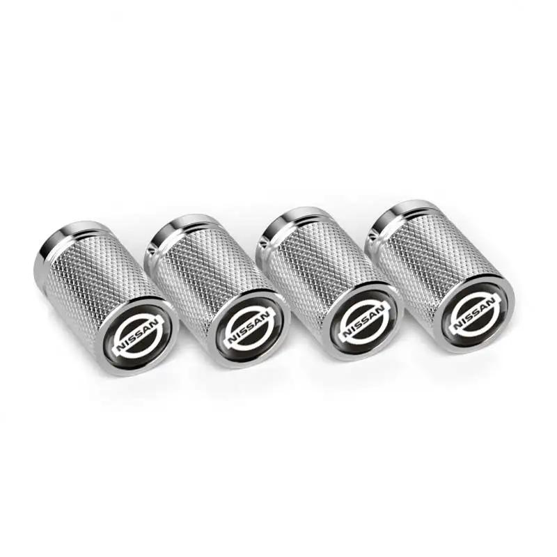 ABP3 4Pcs Car for Nissan Wheel Tire Valve Caps Stem Protection Covers Micra Qashqai GTR Nismo 350Z Kicks Maxima X-Trail NV200 Versa