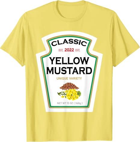 Yellow Mustard DIY Halloween Costume Matching Group MustardTShirt Funny Ketchup Clothes for Couples Gifts Aesthetic Outfits