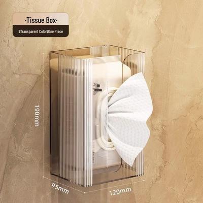 Handun Clear Wall-Mounted Dual-Use Tissue Box with Hook