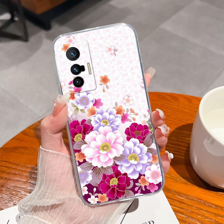Phone Shell For Vivo X200S X21 X60 X70 X80 Pro Plus X27 Cute Cartoon Bears Patterns Luxury Transparent Soft TPU Lens Protection Covers For Vivo Casing