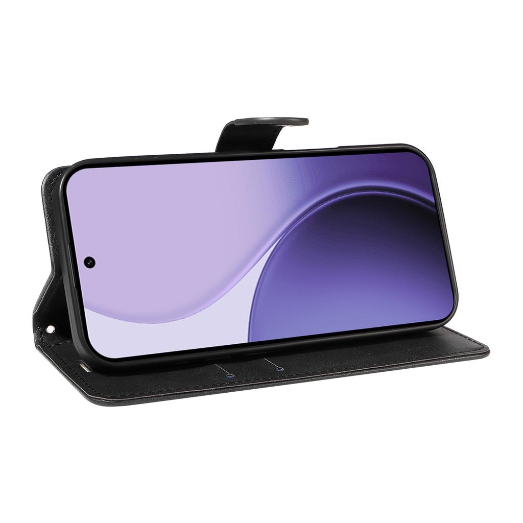 Pro Oppo Reno14 5G (Čína)/Oppo Reno14 F 5G/Oppo Reno14 5G (Globální) Kožené pouzdro peněženka s popruhem Jednobarevný kryt se stojánkem na telefon