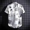Camicia Floreale da Uomo Estiva Retro Larga a Maniche Corte per Adolescenti Personalizzata Bella Top con Collo Cubano