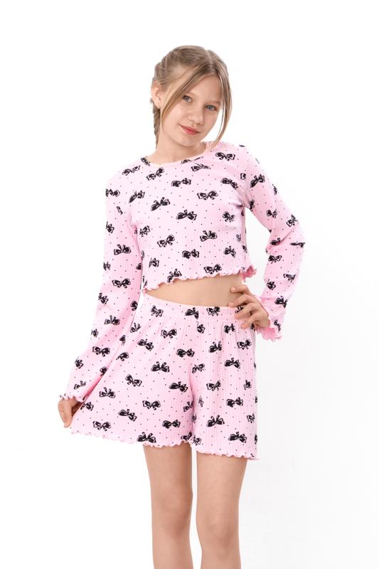 Girls Loungewear Set with Crop Top and Shorts, Summer 6497-097 HC
