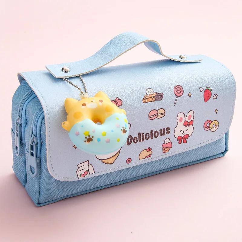 3D Kawaii Cute Pencil Case Girls Decompression Pen Pouch School Supplies Aesthetic Organizer Box Korean Stationery