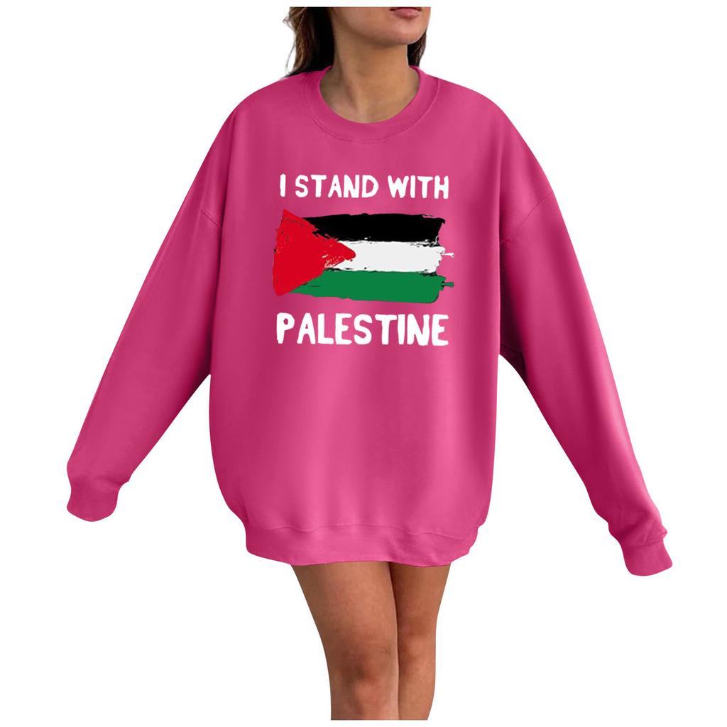 Women's Fashion Loose Casual Printed Long Sleeve Pullover Sweatshirt Top