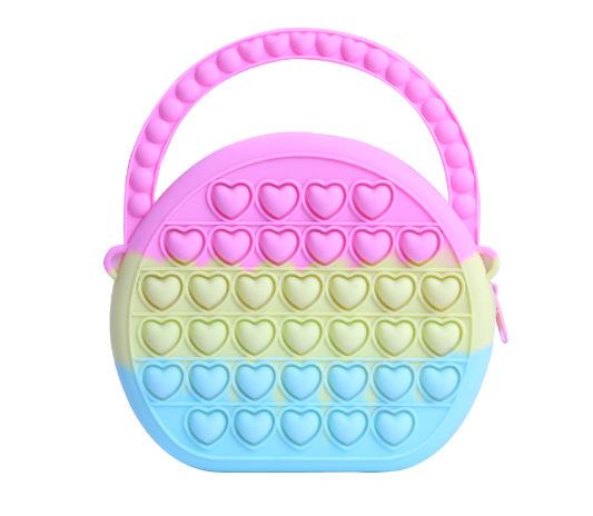Silicone Children's Bag, Pinch Le Silicone Wallet, Girl's Semi-circular, Cartoon Handheld Zero Wallet Bubble Le Bag