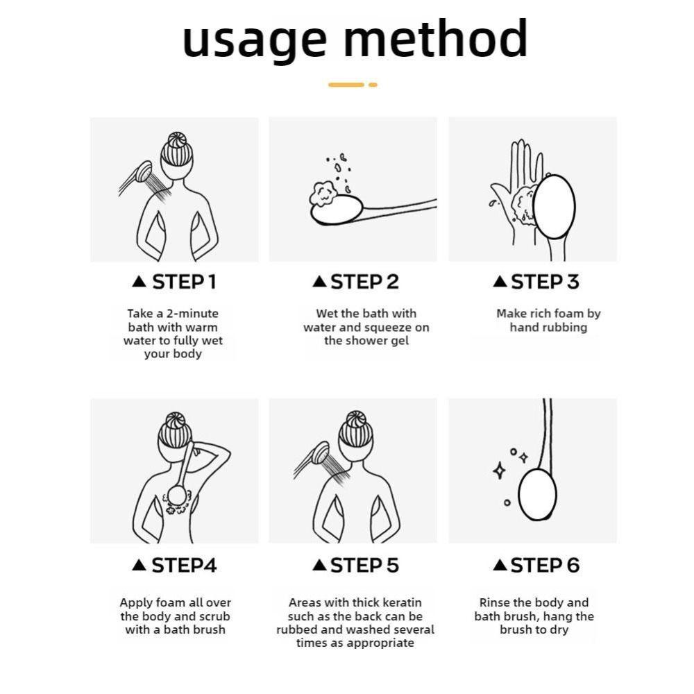 Hållbar Badsvamp med Långt Handtag Lätt Ryggskrubb Kroppstvättborste Mjuk Exfolierande Verktyg Ryggtvättare