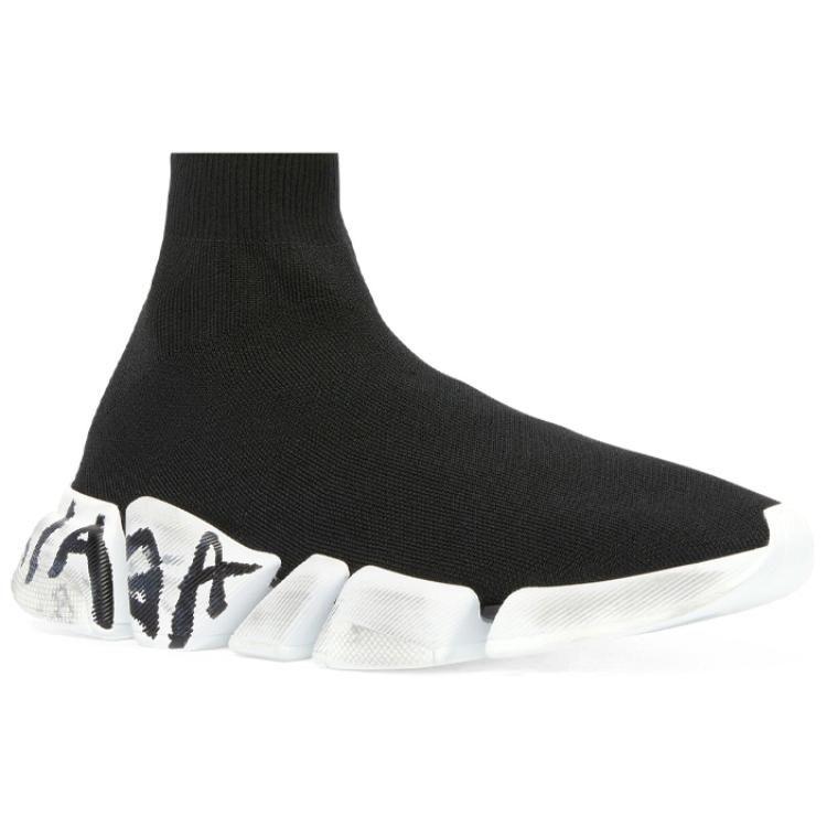 Balenciaga Speed 2.0 Graffiti Recycled Knit Black Women's 617196W2DD41091