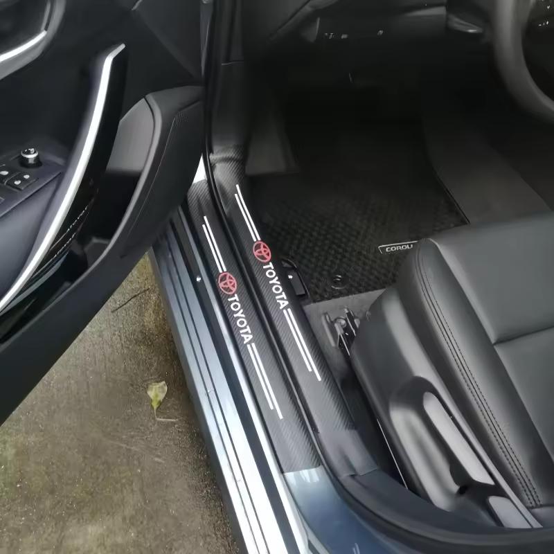 Leather Car Door Sill Plate Protector Stickers Threshold Side Anti Scratch Tape Protection for Toyota GR Car Accessorie