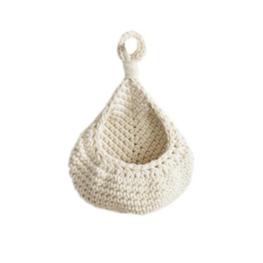 Cotton Rope Wall Hanging Fruit Baskets Breathable Boho Onion Container Vintage storage bag  Ginger