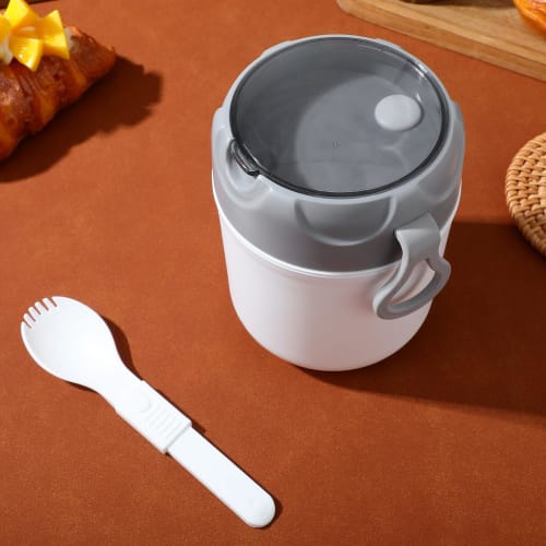 NUOLUX Soup Jar, Microwaveable, 500ml Large Capacity, Soup Jar, Lunch Jar, Soup Container, Bento Box, Soup Container with Lid, Leakproof, Food Bowl, S