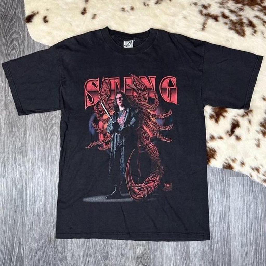 Vintage 1998 WCW nWo Sting Red Gothic Tee L