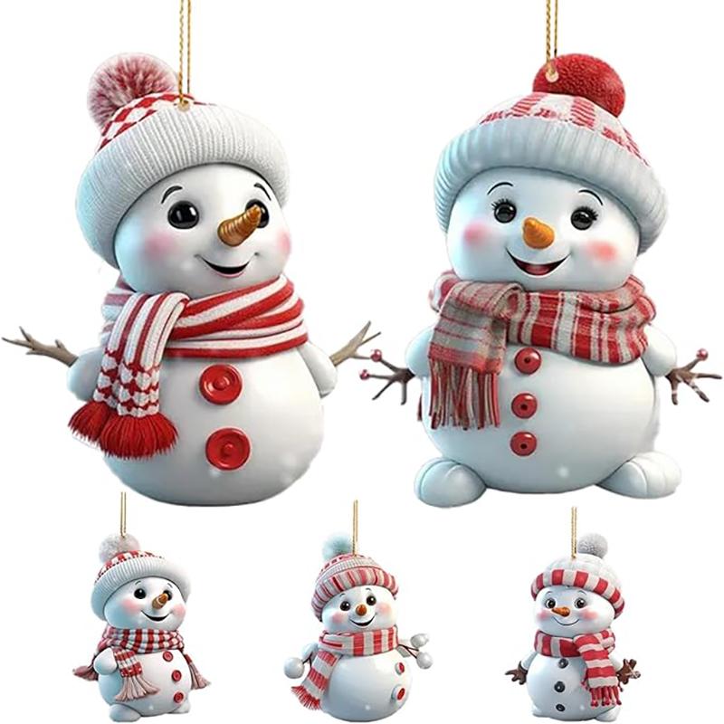 1Pcs Snowman for Christmas Decoration Acrylic Pendant Home Room Decor Christmas Tree Hanging Decor New Year Navidad Gifts Winter