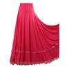 Gonna da ballo a ruota intera professionale per donna: Vita Alta Elastica con Bordino in Pizzo Arricciato per Quadriglia, Ballo da Sala & Flamenco