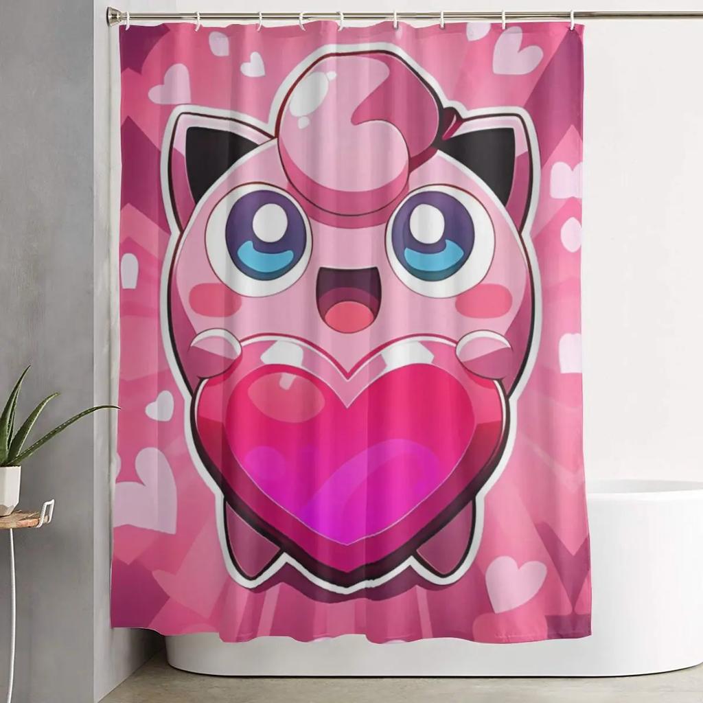 Kreslené postavičky Pokémonů Squirtle Sprchový závěs pro koupelnovou výzdobu Lehké sady sprchových závěsů 60X72 palců s háčky