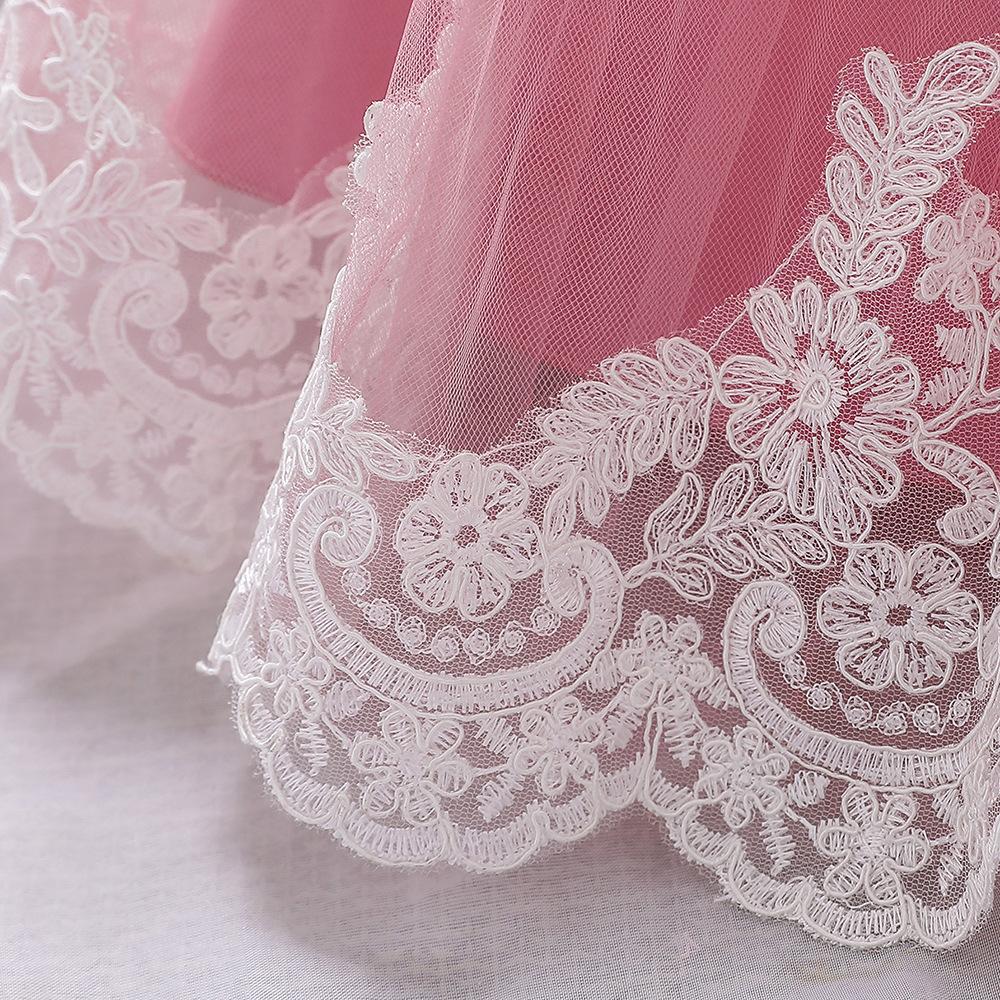 Children's Princess Lace Long Sleeve Baptism Dress