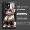 Cool cat tempered glass phone case suitable for Samsung Galaxy S26 S25 S24 S23 S22 S20 FE/Ultra/Plus anti drop back cover