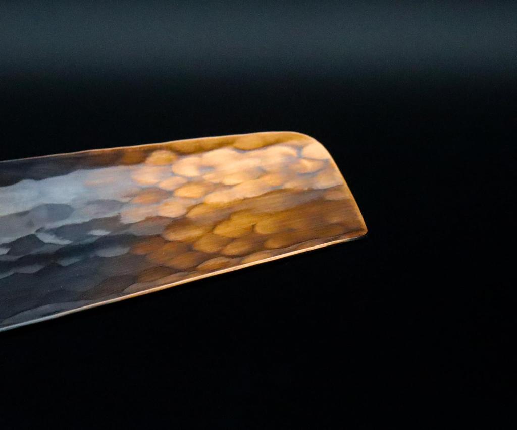 Shinkodo Pure Copper Tea Strainer, Made in Japan, Shakudo Finish, Hammered, Gift Wrapping Available