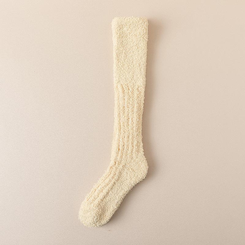 Couple's Coral Fleece Winter Socks: Thick, Velvet-Lined, Cozy Home Sleep Socks for Calf Warmth